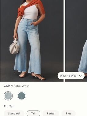 Anthropologie Safie Wash Light Blue Wide-Leg Jeans sz 30